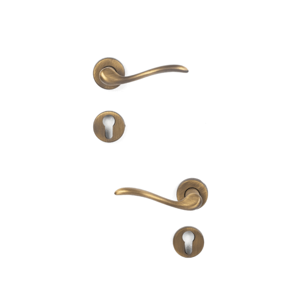 Shabana Sicuro Door Handle Set With Cylinder 4 Pcs Oxide Yellow 172 New