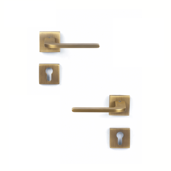 Shabana Sicuro Door Handle Set With Cylinder 4 Pcs Oxide Yellow 198 New