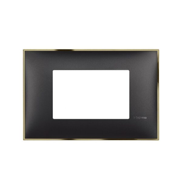 Shabana Stores Bticino Cover Frame 3 Hole Classia Black Gold New