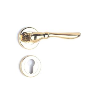 Shabana Stores Sicuro Door Handle Set With Cylinder 4 Pcs Gold New