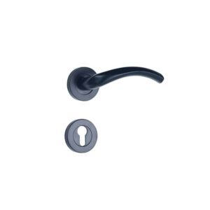 Shabana Stores Doganlar Door Handle Set With Cylinder 4 Pcs Black Matt 336 New