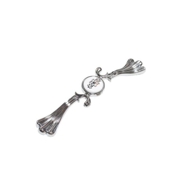 Furniture Handle 12.8 Cm-silver/porcelain