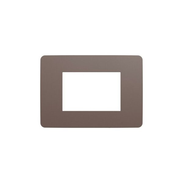 Shabana Stores Schneider New Unica Studio Cover Frame 3 Slots Dark Brown White 1 New