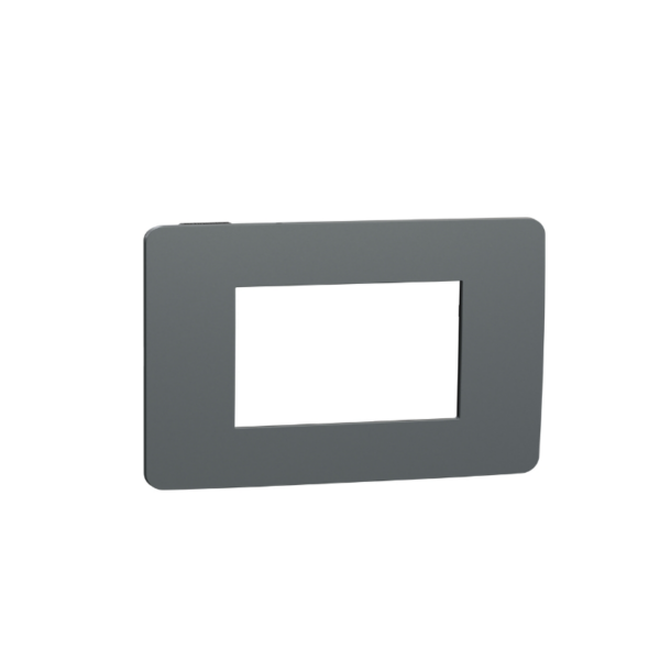 Shabana Stores Schneider Cover Frame 3 Slot Dark Gray X Black 1 New