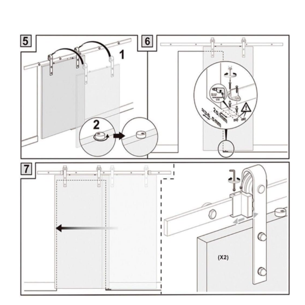 Shabana Stores Sliding Barn Door Hardware Kit Carrying Sliding Door Track Capacity 120 Kg 4 Final