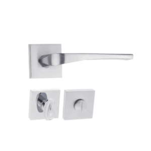 Shabana Stores Rosette Door Handle Set Sicuro Sery Nickel Matt New