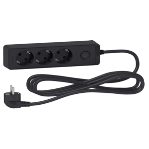 Schneider Unica Electric Extension 3 Sockets 3m-black