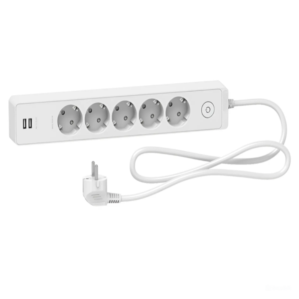 Schneider Unica Electric Extension 5 Sockets + Usb Socket Black 15m