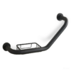 Angled Grab Rail With Integrated Soap Dish - Black