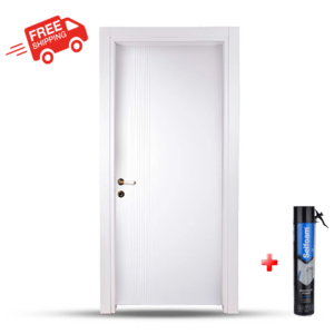 باري وود باب خشب داخلى سادة مضلع كود Mp113-02 ابيض - 80/90سم