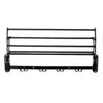 Moveable Stainless Steel Bathrobe Holder Towel Rack  Black