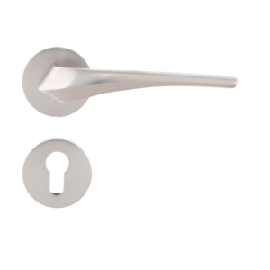 Rosette Cylinder Door Handle Set Aluminum - Sliver