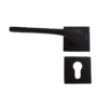 Rosette Cylinder Door Handle Set Aluminum – Black
