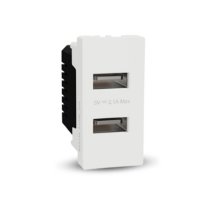 شنايدر ميلوز بريزة Usb Type A دبل 2.1 امبير - ابيض