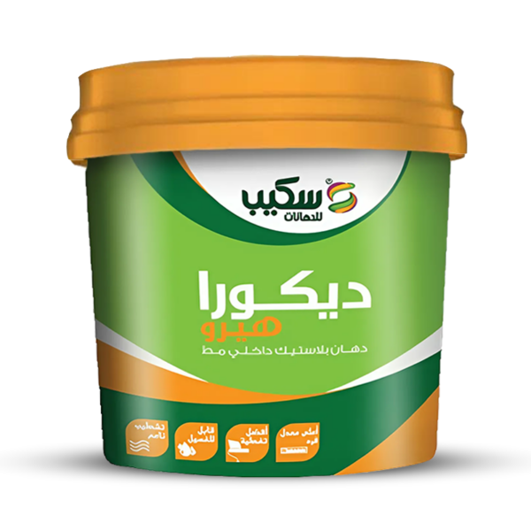 سكيب ديكورا دهان بلاستيك بستلة 9 لتر - ابيض مط