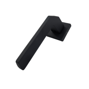 Al-ahram Rosette Bathroom Door Handle Set Sicuro Flusso Square – Black