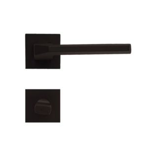 Al-ahram Rosette Bathroom Door Handle Set Sicuro Flusso Square – Black