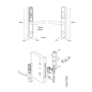 Al-ahram Left Smart Door Lock - Matte Nickel