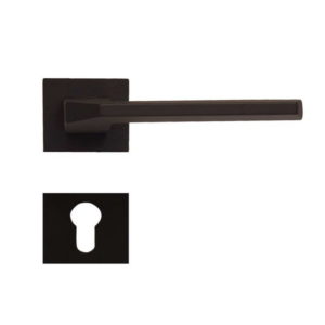Al-ahram Rosette cylinder Door Handle Set Sicuro Flusso Square - Black