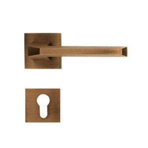 Al-ahram Rosette Cylinder Door Handle Set Sicuro Flusso Square – Antique Bronze