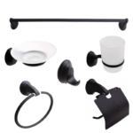 Bath Accessories Set Of 6 Pieces  Black
