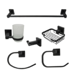 طقم اكسسوارات حمام 6 قطع | أسود