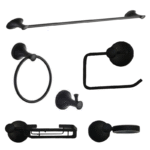 Bath Accessories Set Of 6 Pieces  Black