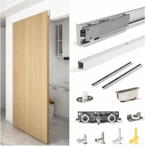 Sliding Hidden Door Track Set Soft Close – 80 kg | Silver