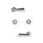 Shabana Sicuro Door Handle Set With Cylinder 4 Pcs Nickel Matt 515 New