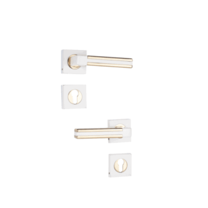 Shabana Stores Doganlar Door Handle Set With Cylinder 4 Pcs Gold Cremy New