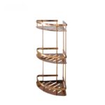 Bathroom Corner Stainless Steel 3 Floors   Rose Gold