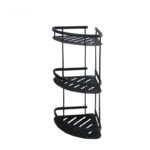 Bathroom Corner Stainless Steel 3 Floors   Black