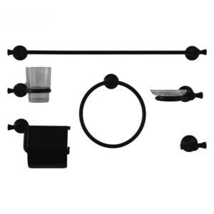 Shabana Stores Turkish Bath Accessories Set Of 6 Pieces Black New