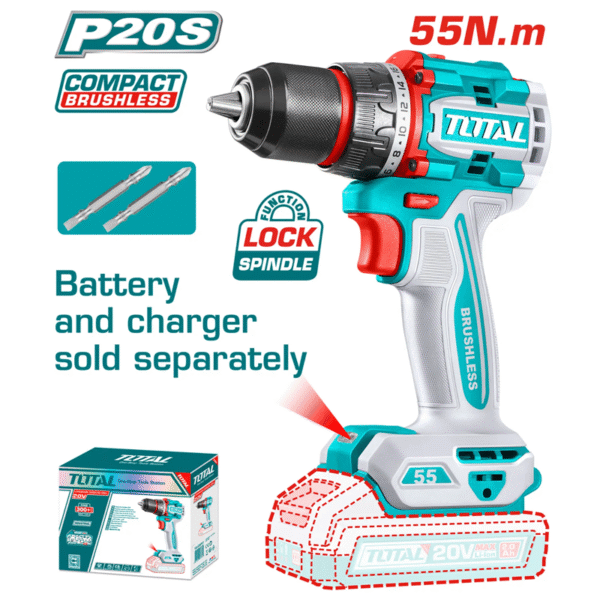 توتال شنيور 20 فولت عادة - 55 نيوتن - بدون بطارية و شاحن