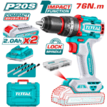 توتال شنيور 13مم   20 فولت 76 نيوتن   2 بطارية