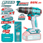 توتال شنيور 20 فولت 86 نيوتن 4  امبير   2 بطارية